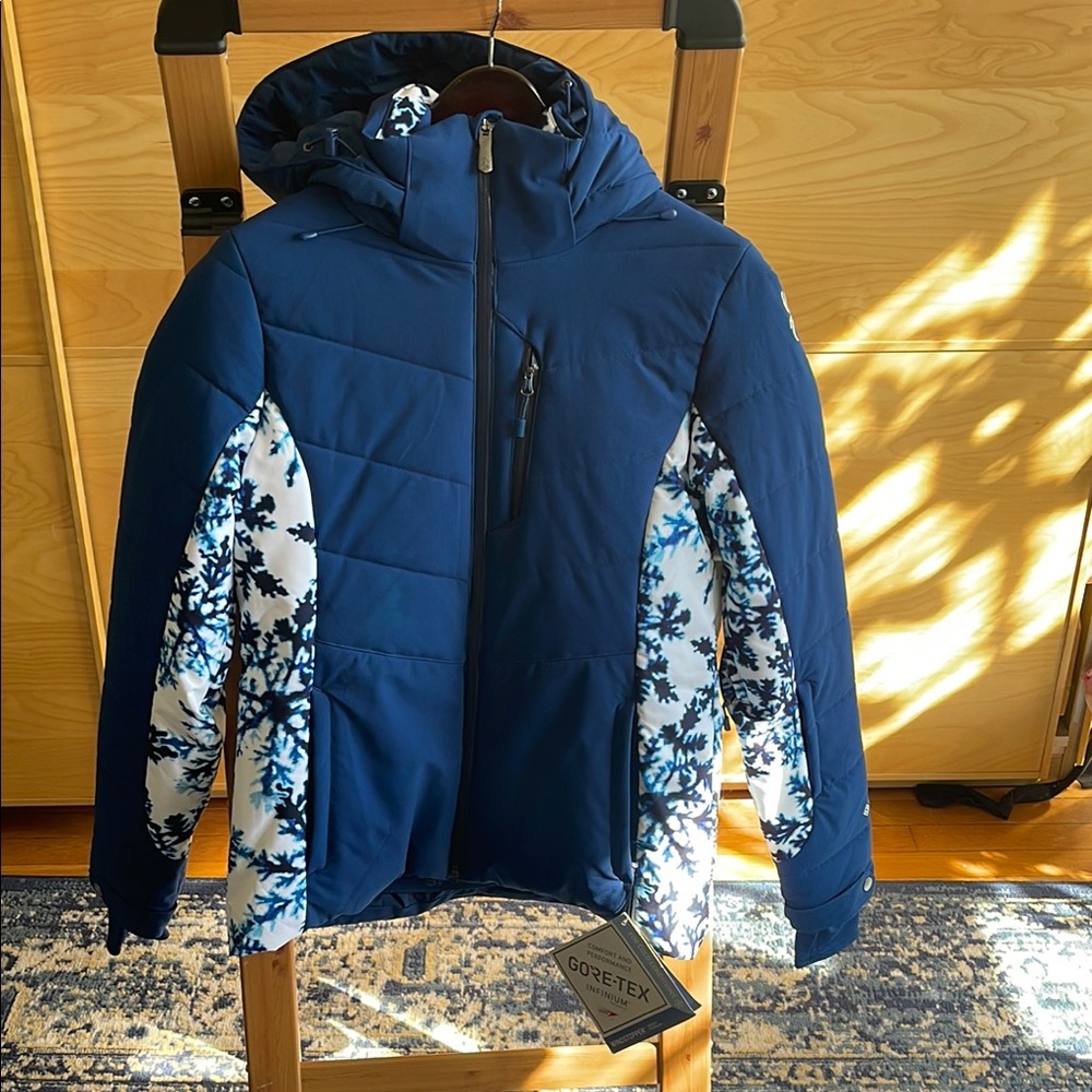 Spyder Blue Jacket with Snowflake Accents